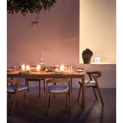 Bok Outdoor Dining Chair - Teak, Off White Cushion