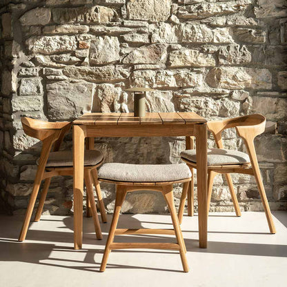 Bok Outdoor Dining Chair - Teak, Off White Cushion