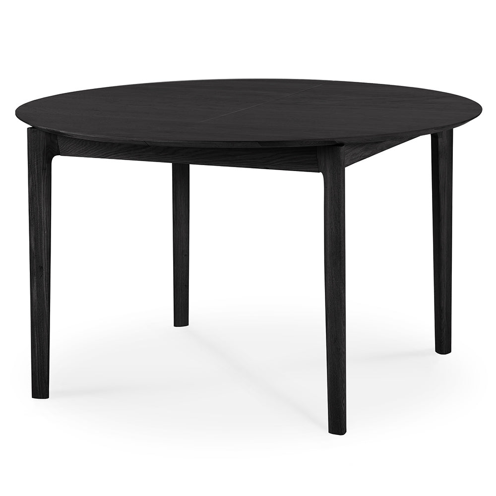 Bok Round Extendable Dining Table - Black Oak