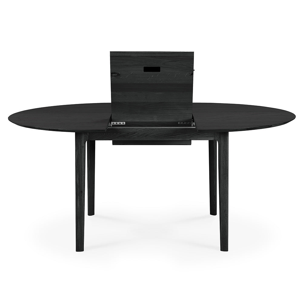 Bok Round Extendable Dining Table - Black Oak