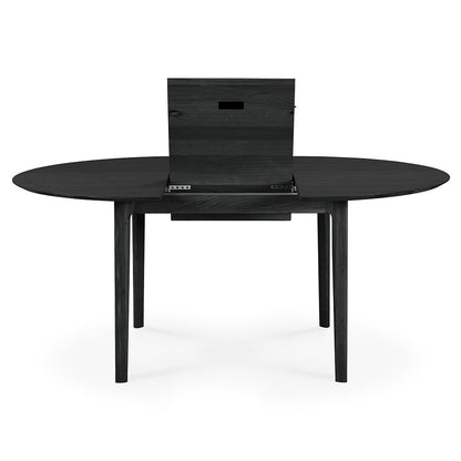 Bok Round Extendable Dining Table - Black Oak
