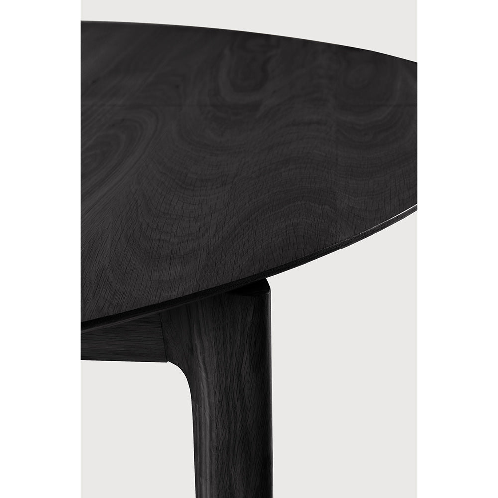 Bok Round Extendable Dining Table - Black Oak