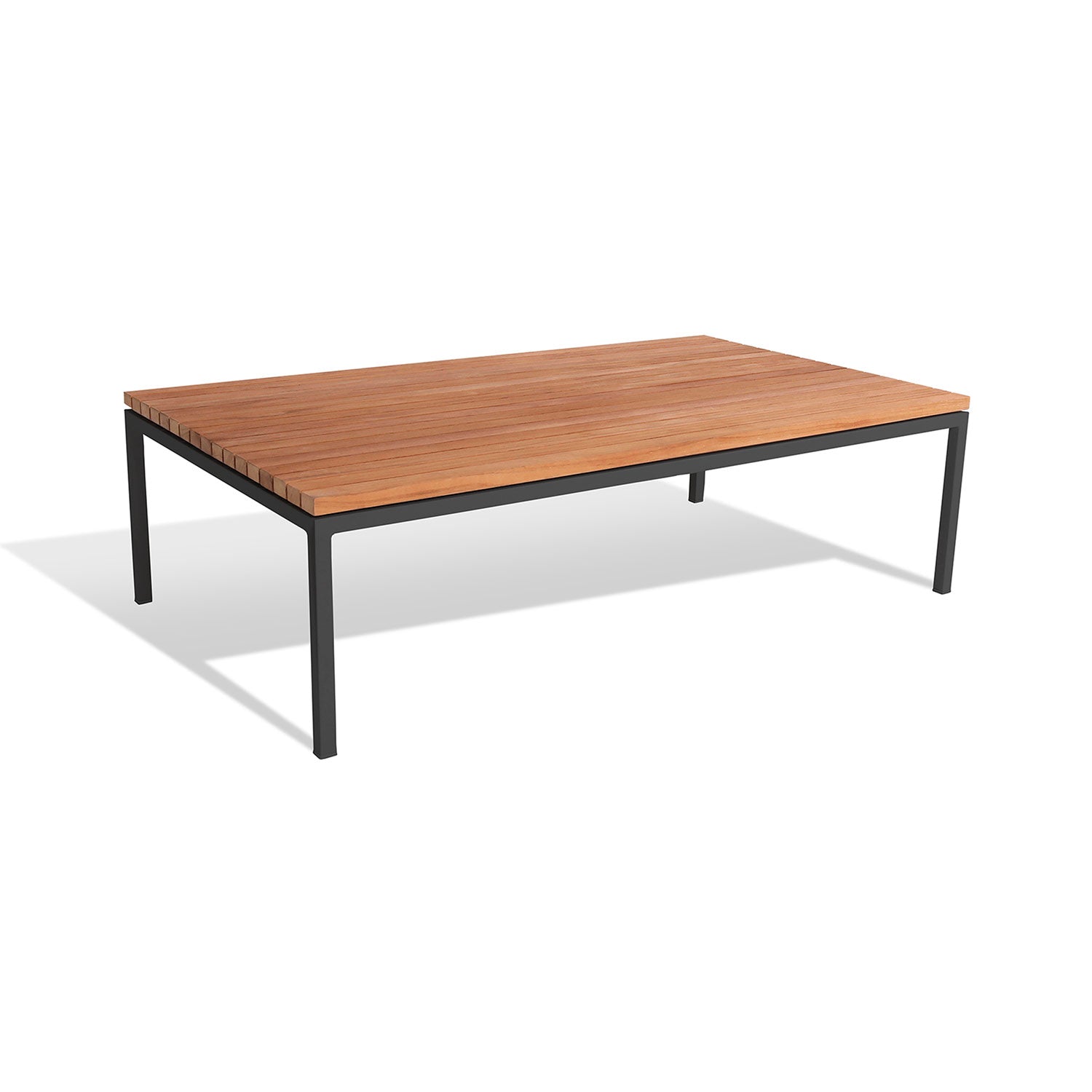 Bonan Rectangular Lounge Table - Teak, Dark Gray Frame