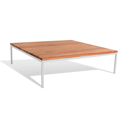 Bonan Square Lounge Table - Teak, Light Gray Frame