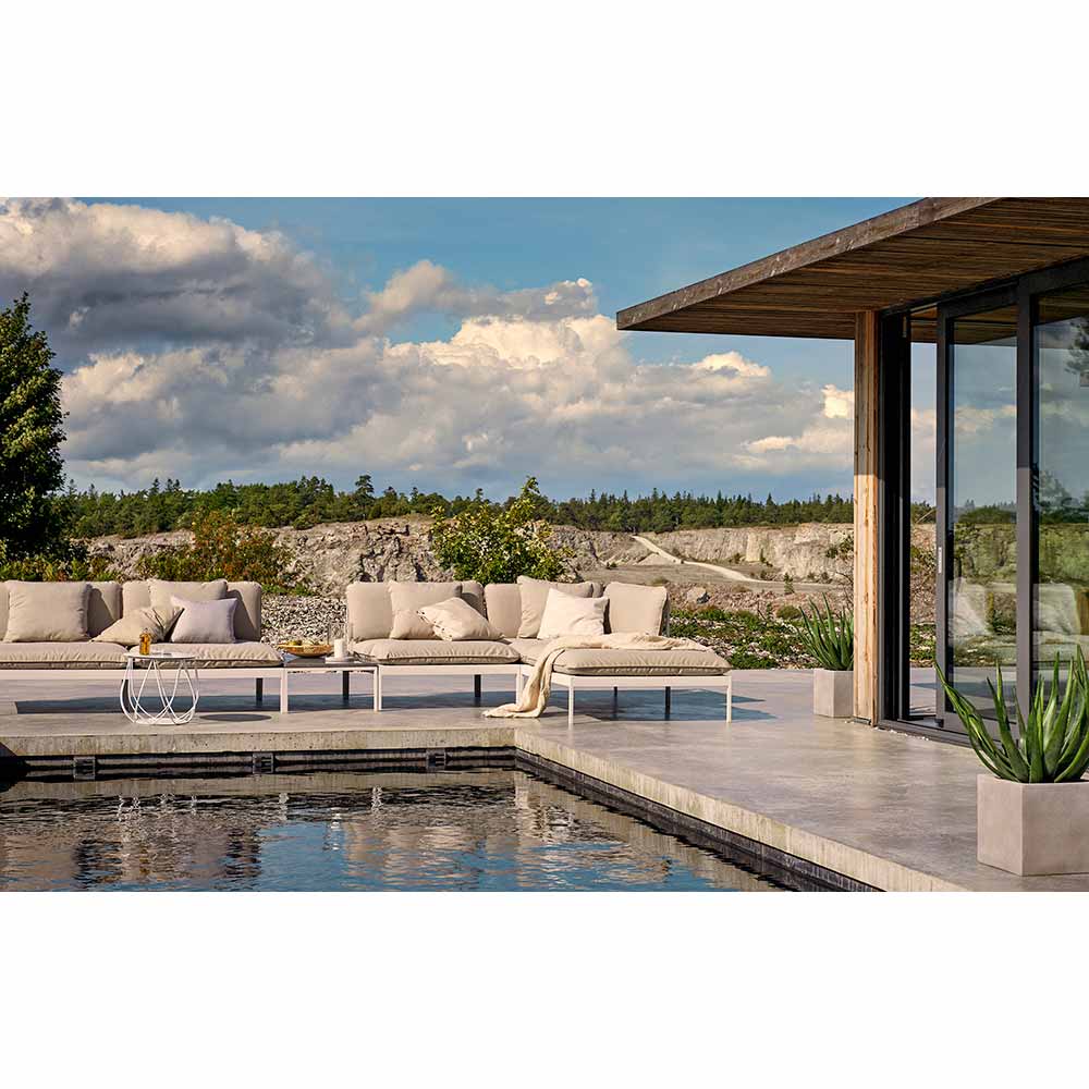 Bonan Sofa - Light Gray Sling, Light Gray Frame