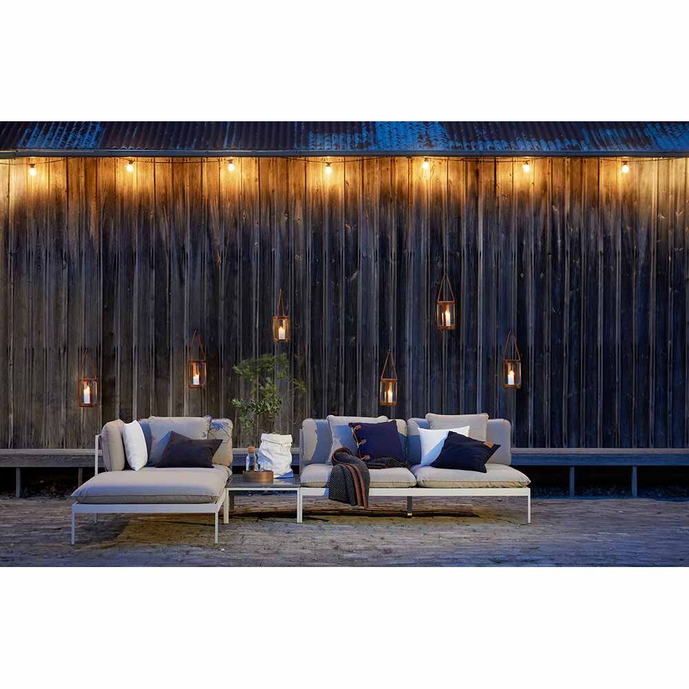 Bonan Ottoman - Light Gray Sling, Light Gray Frame