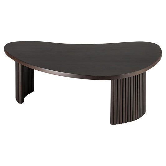 Boomerang Coffee Table - 11"H, Dark Brown Mahogany