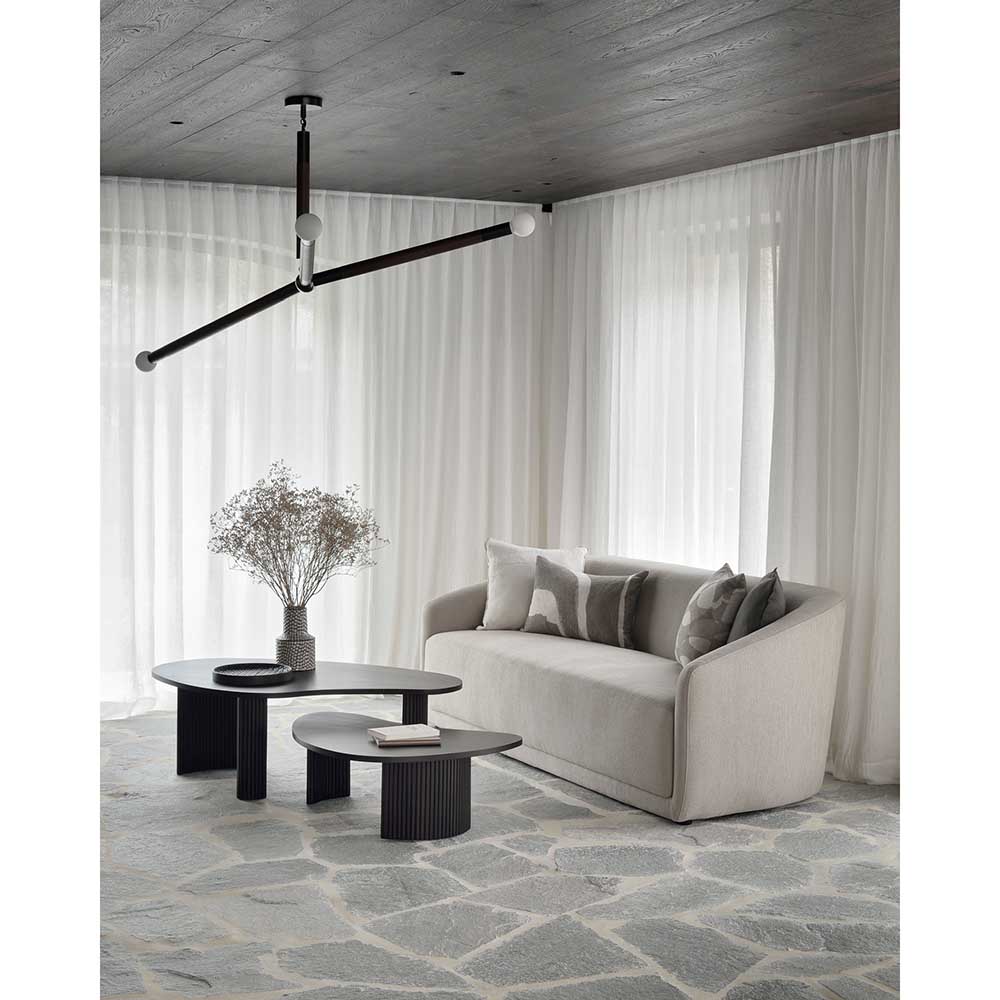 Boomerang Coffee Table - 11"H, Dark Brown Mahogany