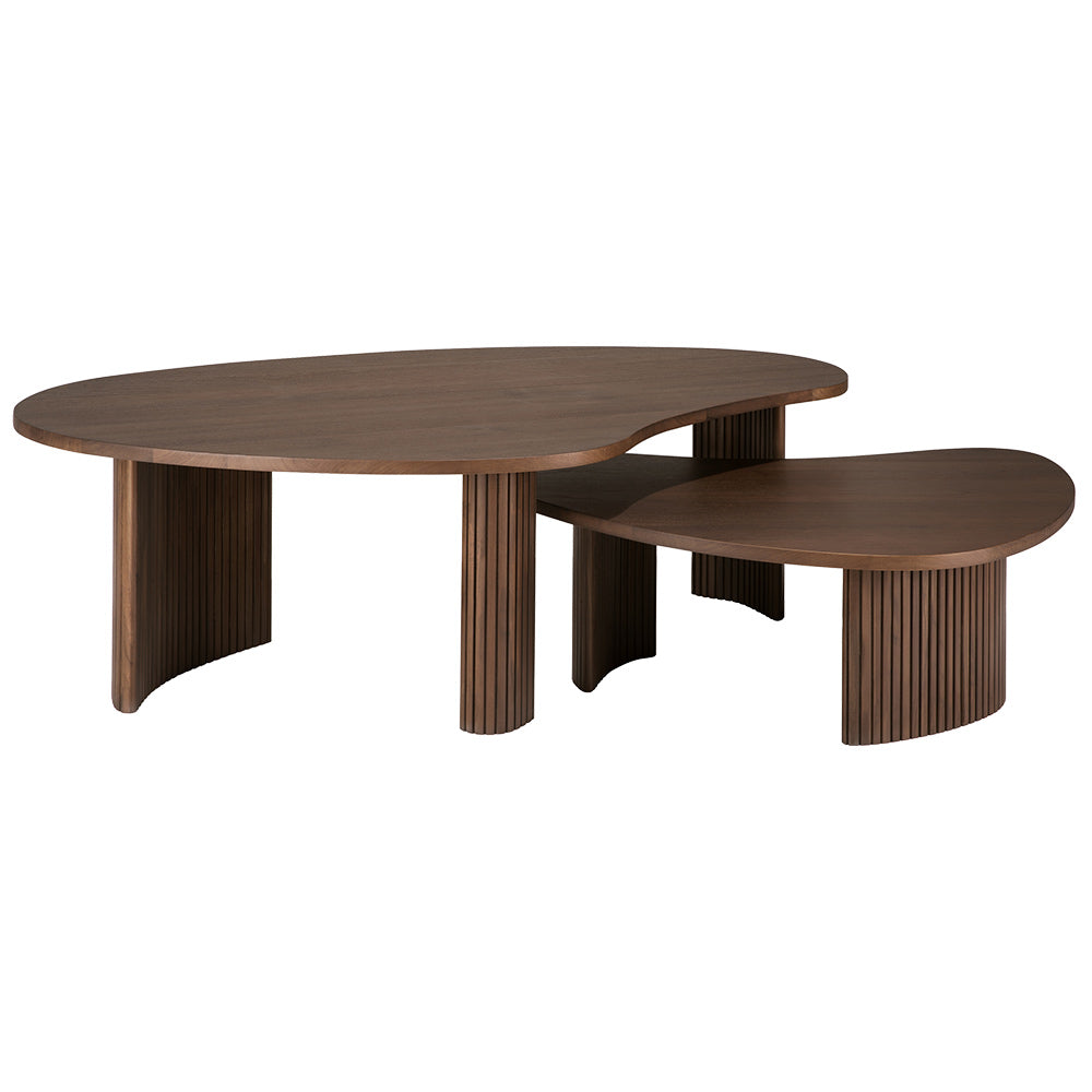 Boomerang Coffee Table - 11"H, Brown Teak