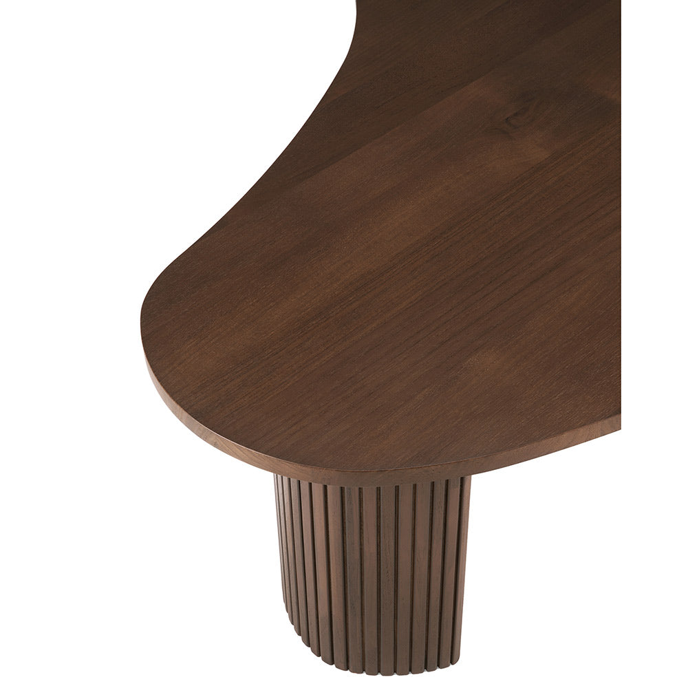 Boomerang Coffee Table - 11"H, Brown Teak