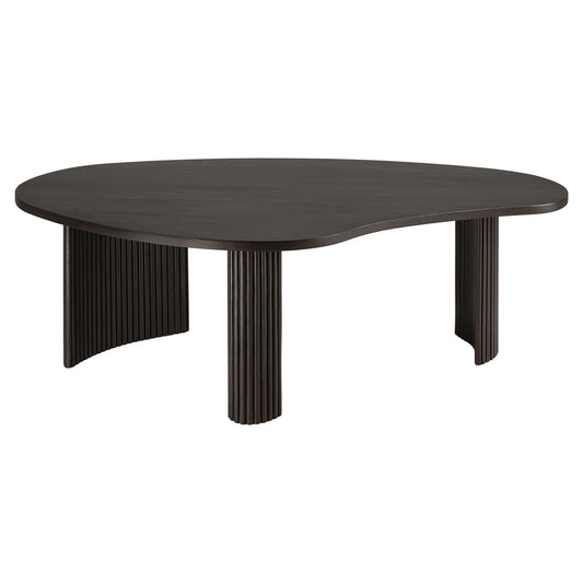 Boomerang Coffee Table - 16"H, Dark Brown Mahogany