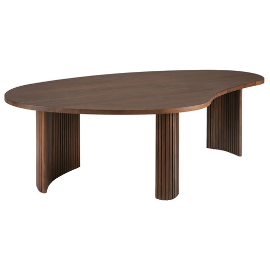 Boomerang Coffee Table - 16"H, Brown Teak
