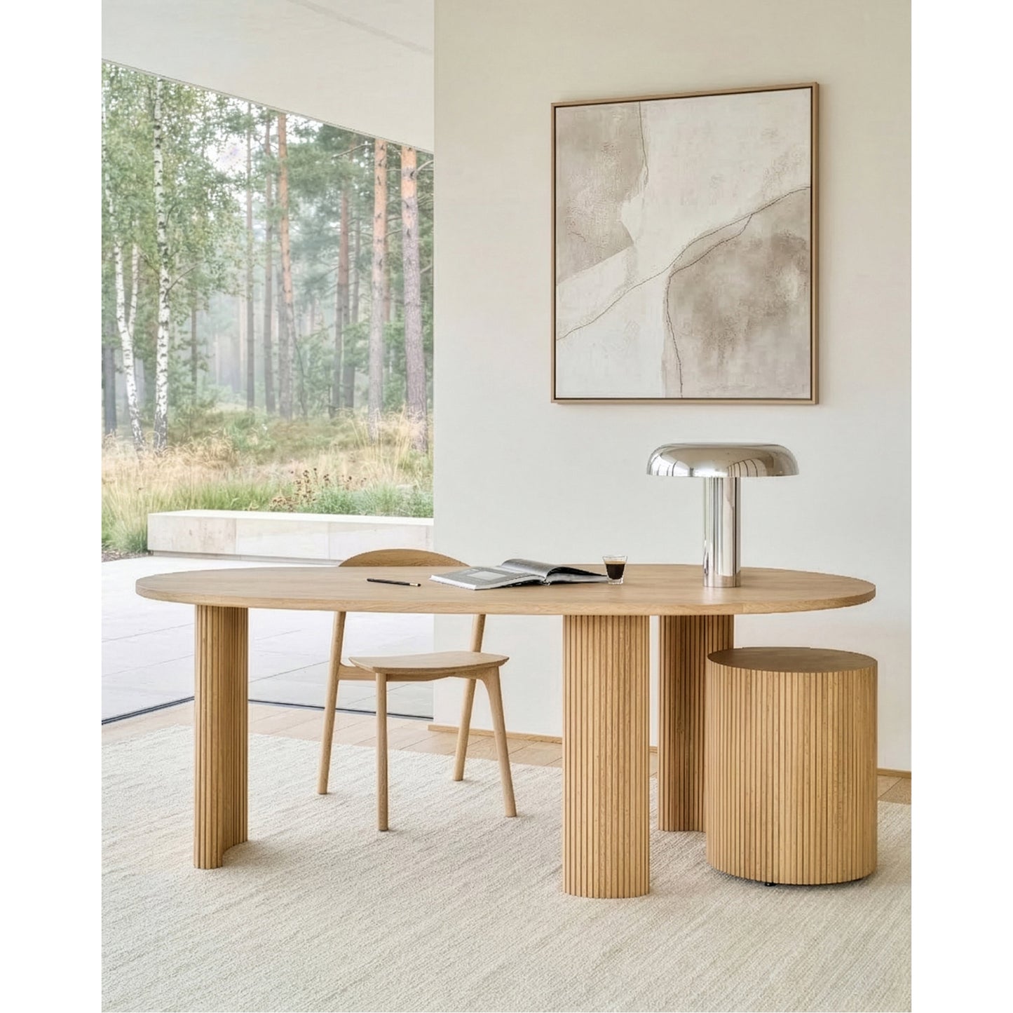 Boomerang Pebble Desk - Oak