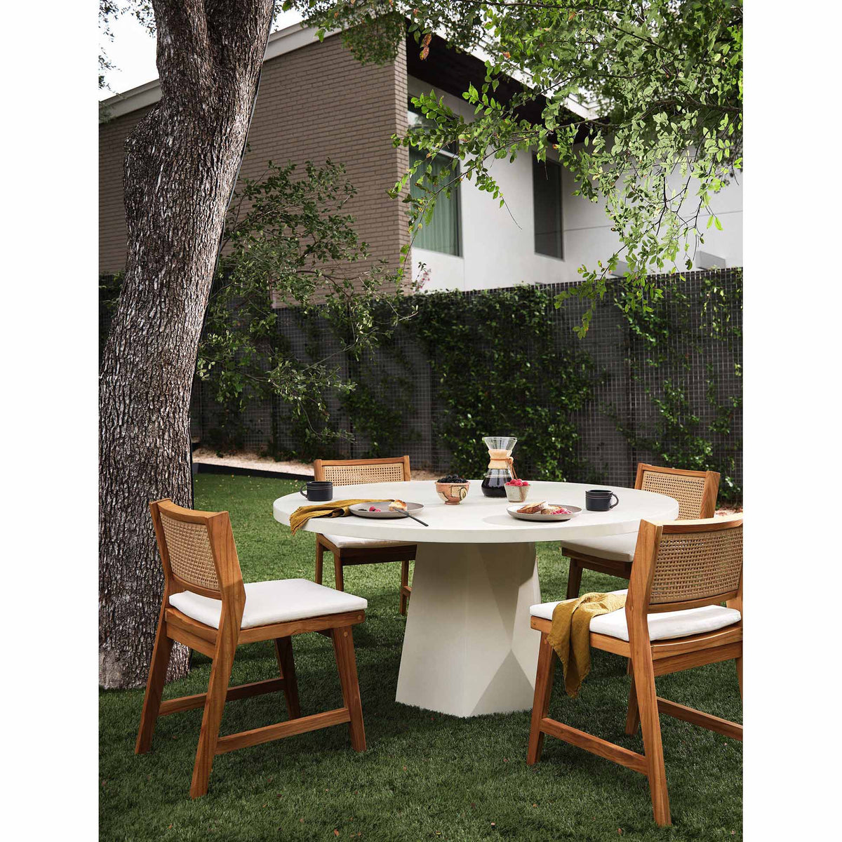 Bowman Outdoor Dining Table - White Concrete