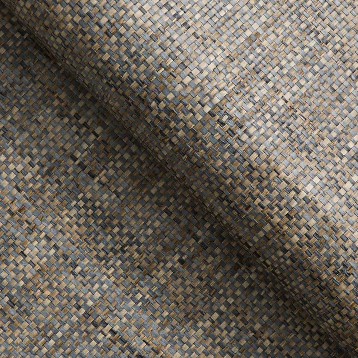 Boxweave Paperweave Wallpaper - Brown and Slate Blue