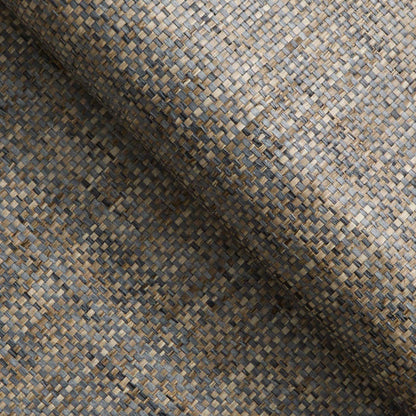 Boxweave Paperweave Wallpaper - Brown and Slate Blue