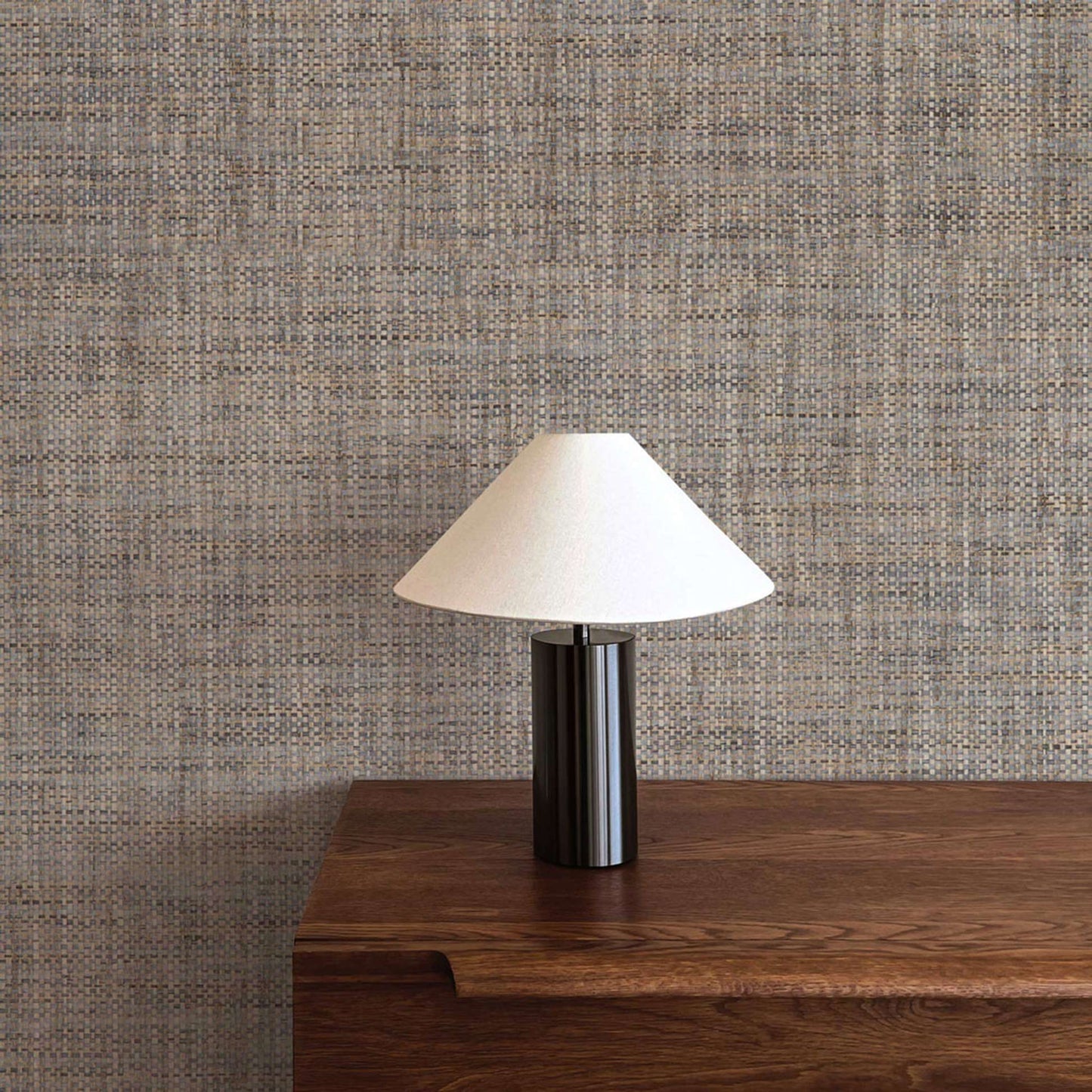 Boxweave Paperweave Wallpaper - Brown and Slate Blue
