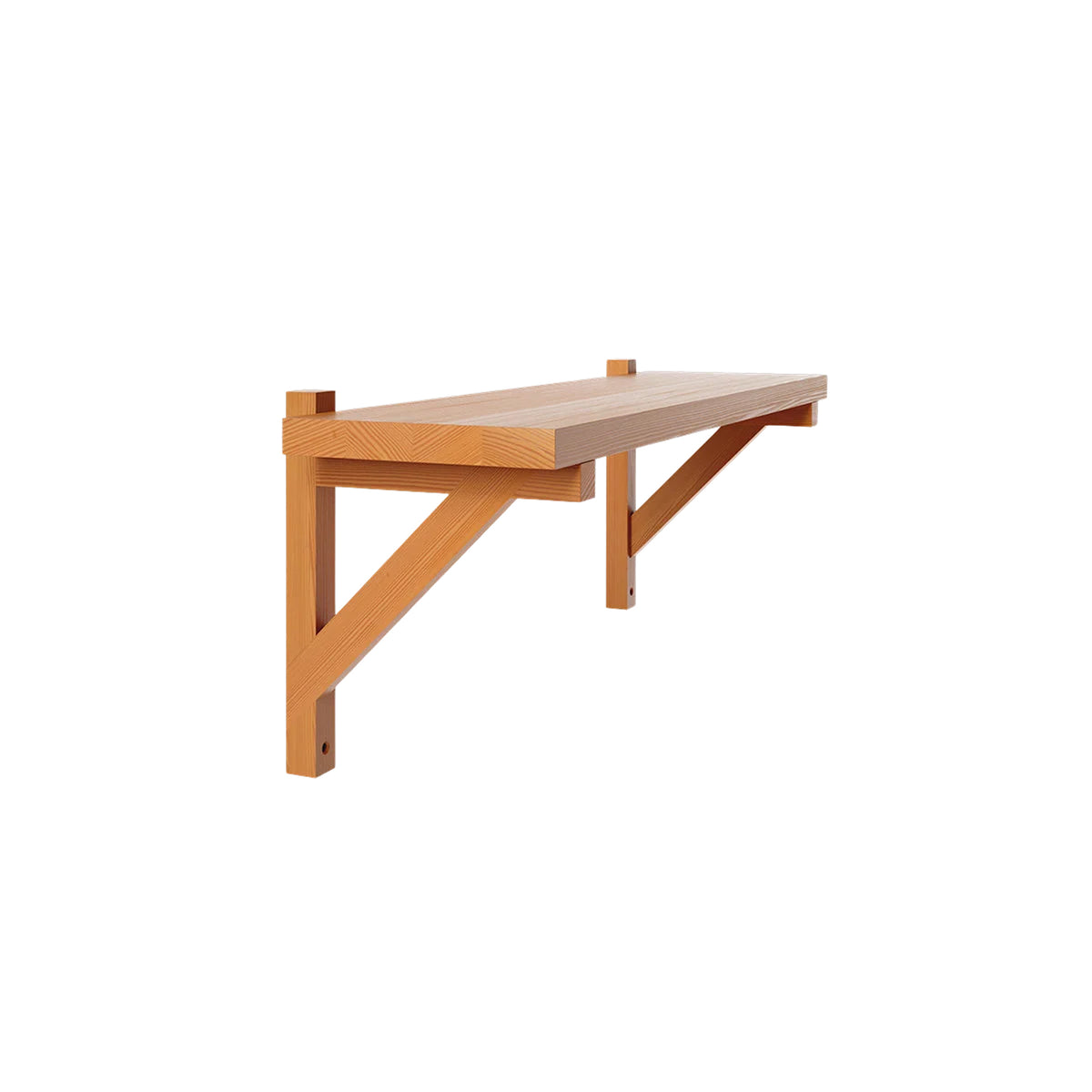 Bracket Shelf - Warm Brown Pine, Large