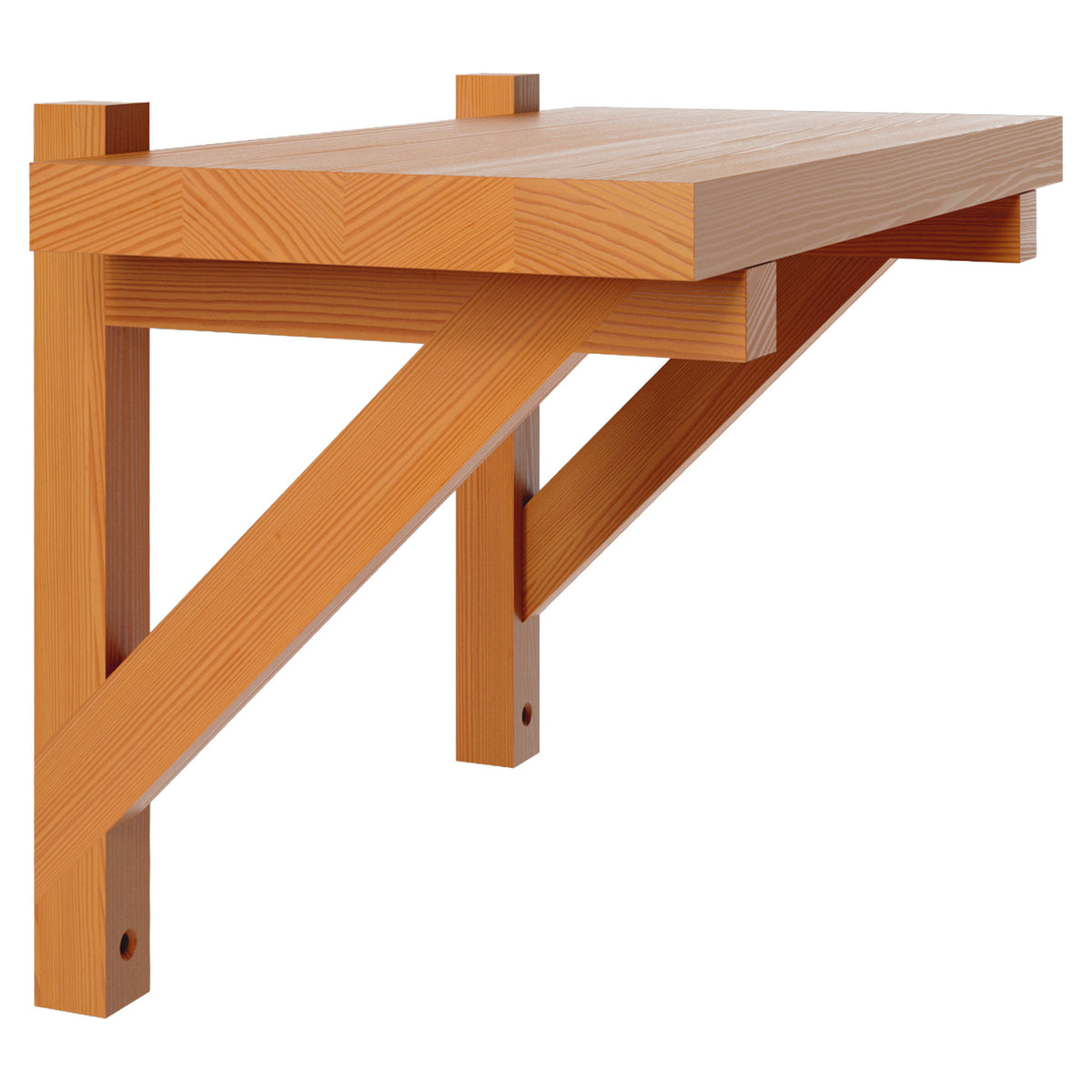 Bracket Shelf - Warm Brown Pine, Small