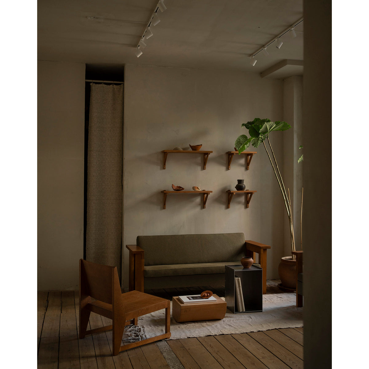 Bracket Shelf - Warm Brown Pine, Small