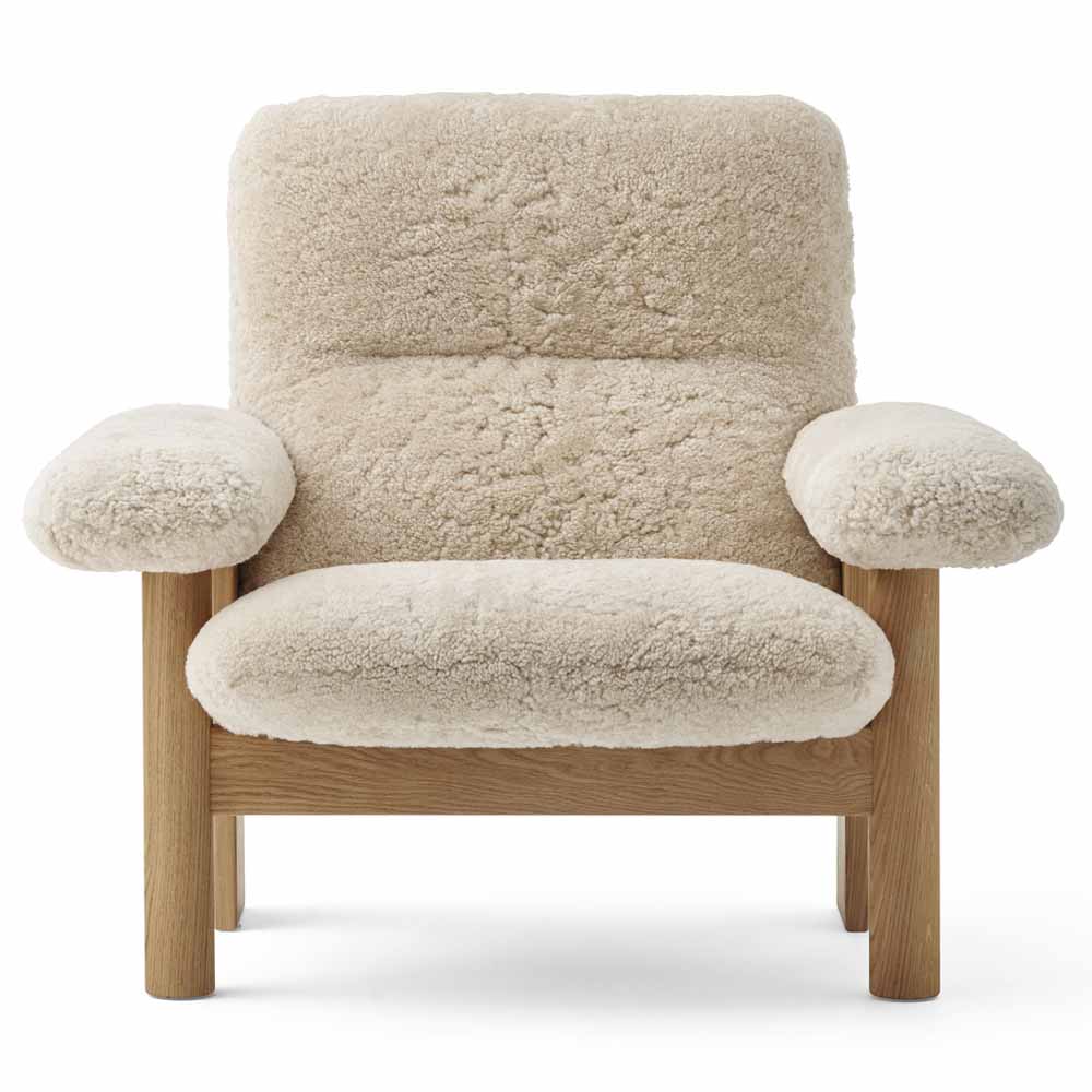 Brasilia Lounge Chair - Natural Oak, Sheepskin Nature