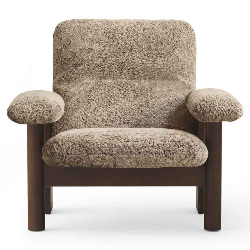 Brasilia Lounge Chair - Walnut, Sheepskin Sahara