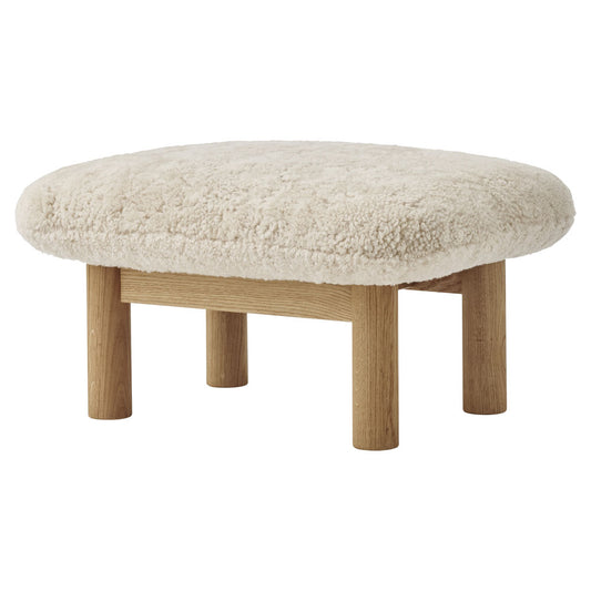 Brasilia Ottoman - Natural Oak, Sheepskin Nature