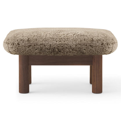 Brasilia Ottoman - Walnut, Sheepskin Sahara