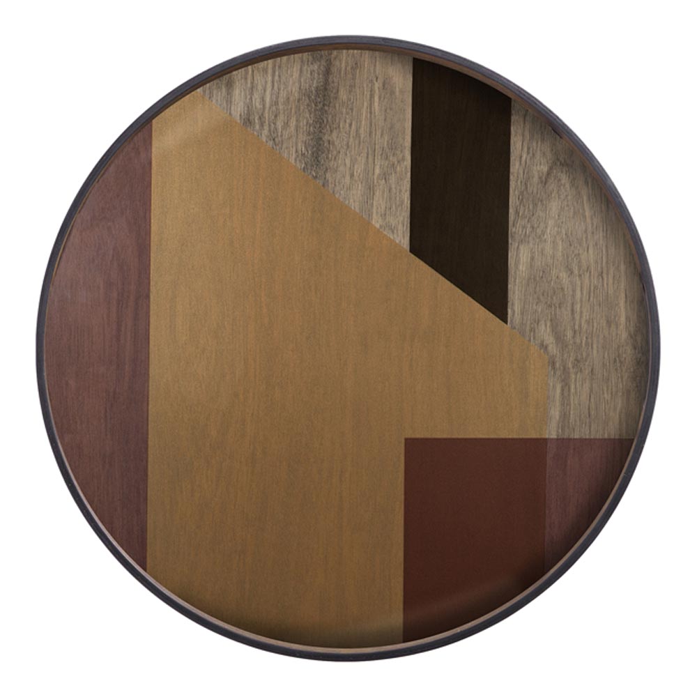 Bronze Angle Glass Tray - Round, Extra Large