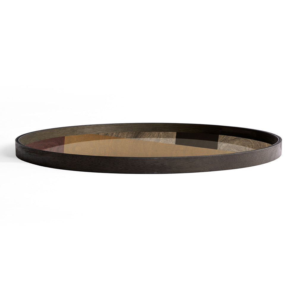 Bronze Angle Glass Tray - Round, Extra Large