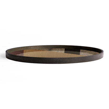 Bronze Angle Glass Tray - Round, Extra Large