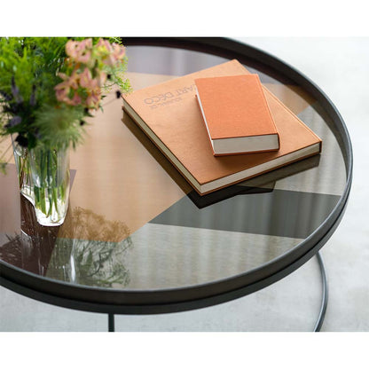 Bronze Angle Glass Tray - Round, Extra Large