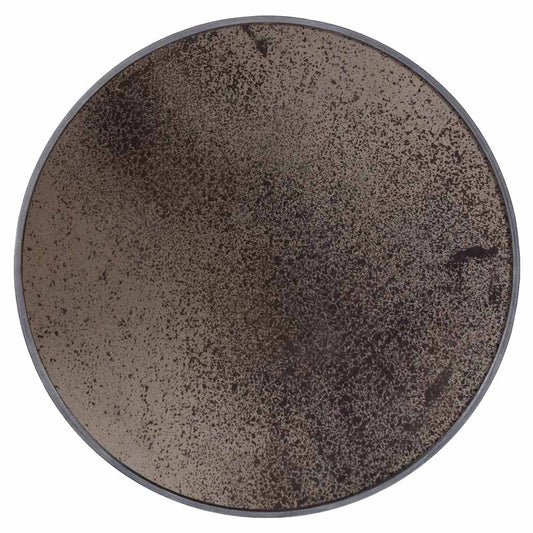 Bronze Round Mirror Heavy Aged