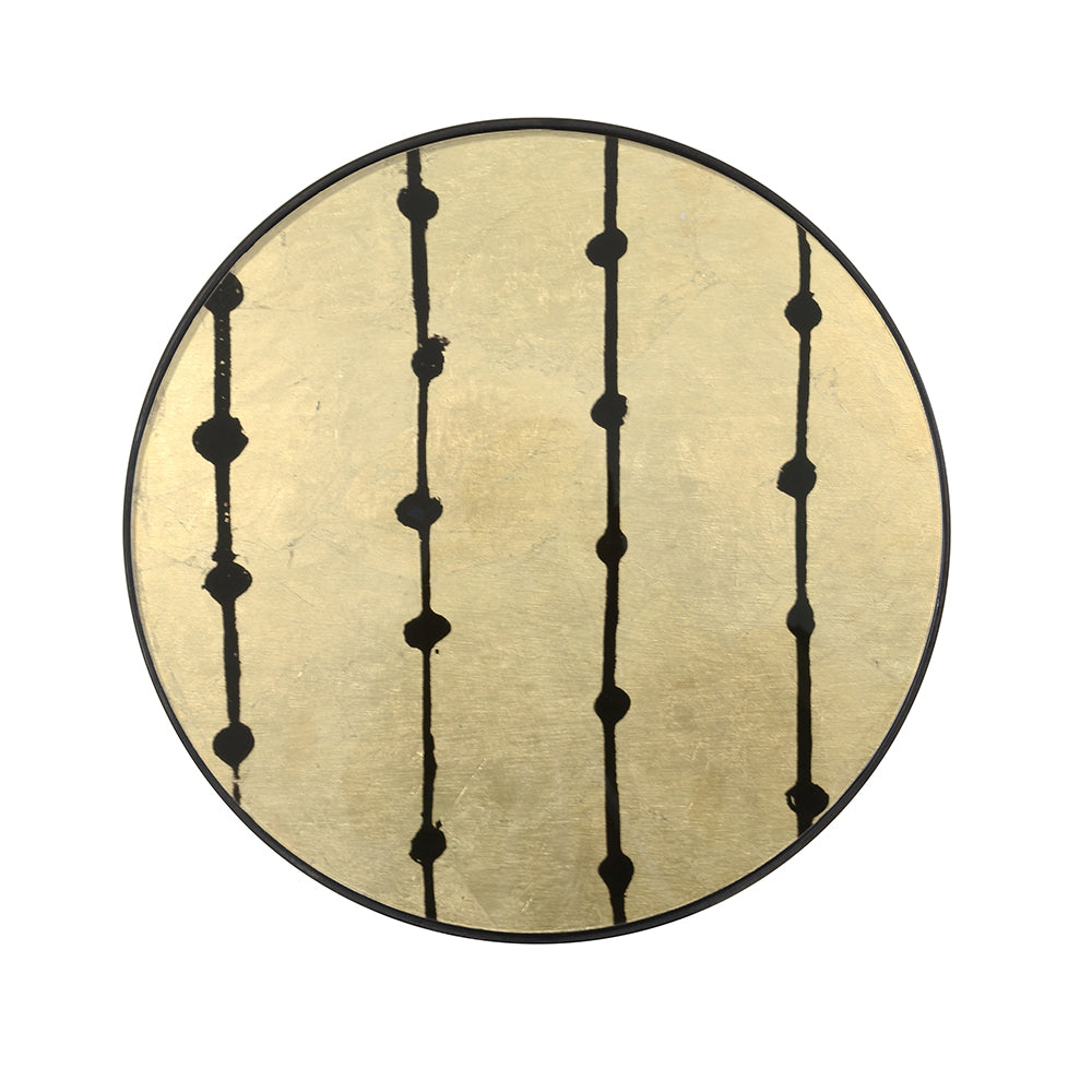 Brown Dots Glass Tray - Round, Small