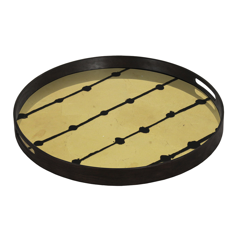Brown Dots Glass Tray