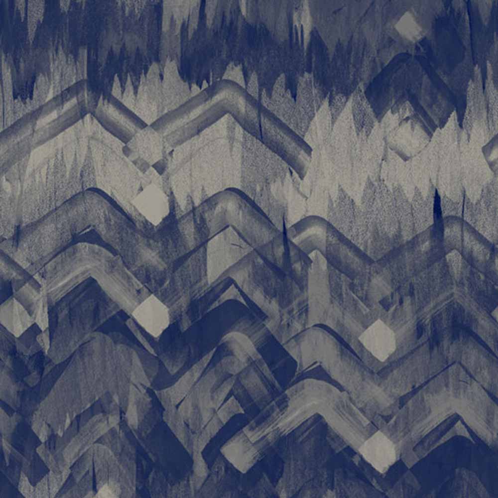 Brushed Herringbone Wallpaper - Blue