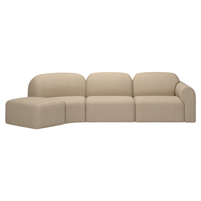 Bulky 45 Degrees Round Corner Modular Sofa - Almond