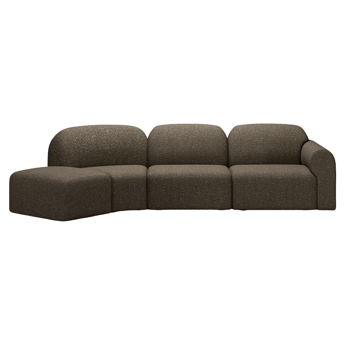 Bulky 45 Degrees Round Corner Modular Sofa - Cedar