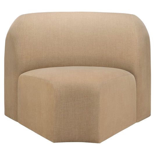 Bulky 45 Degrees Round Corner Modular Sofa - Light Sepia