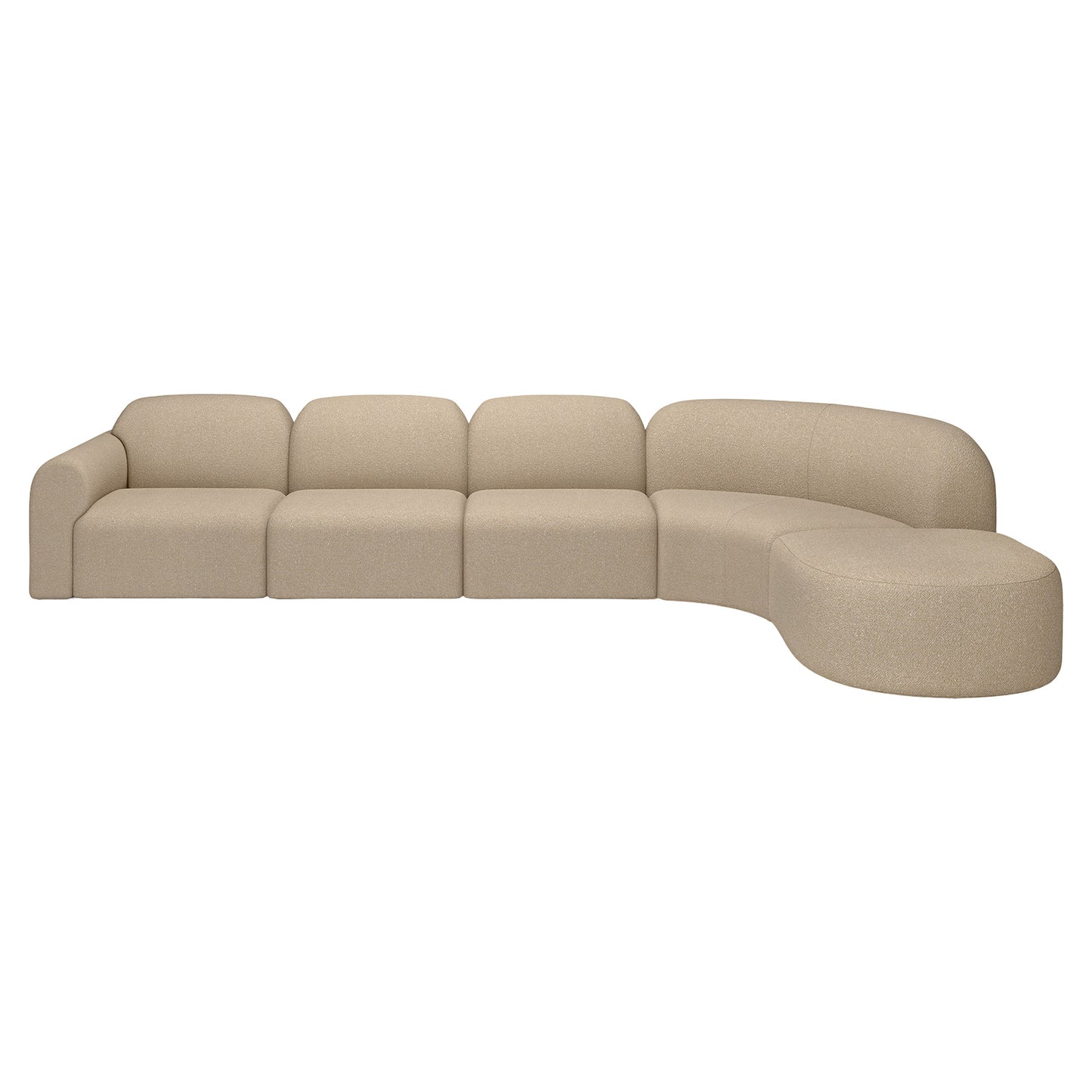 Bulky 90 Degrees Corner Modular Sofa - Almond