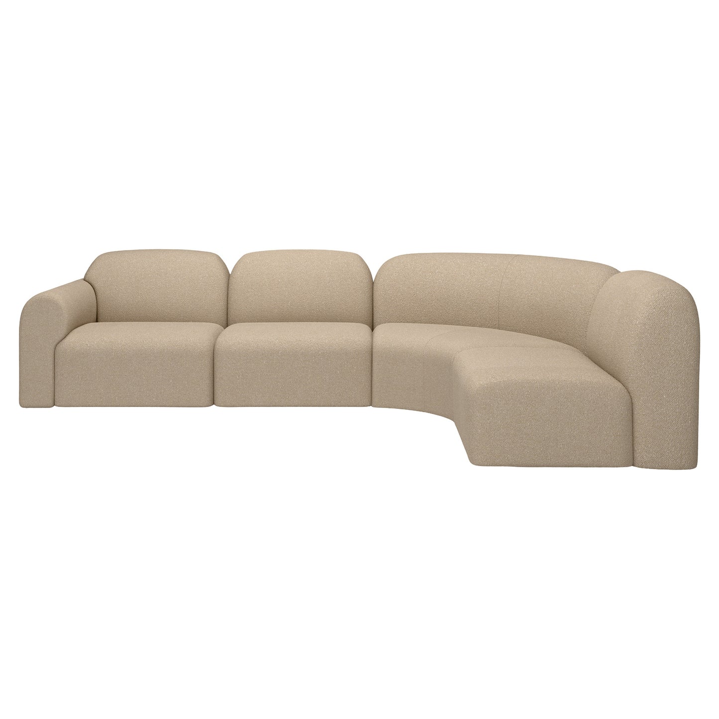 Bulky 90 Degrees Corner Modular Sofa - Almond