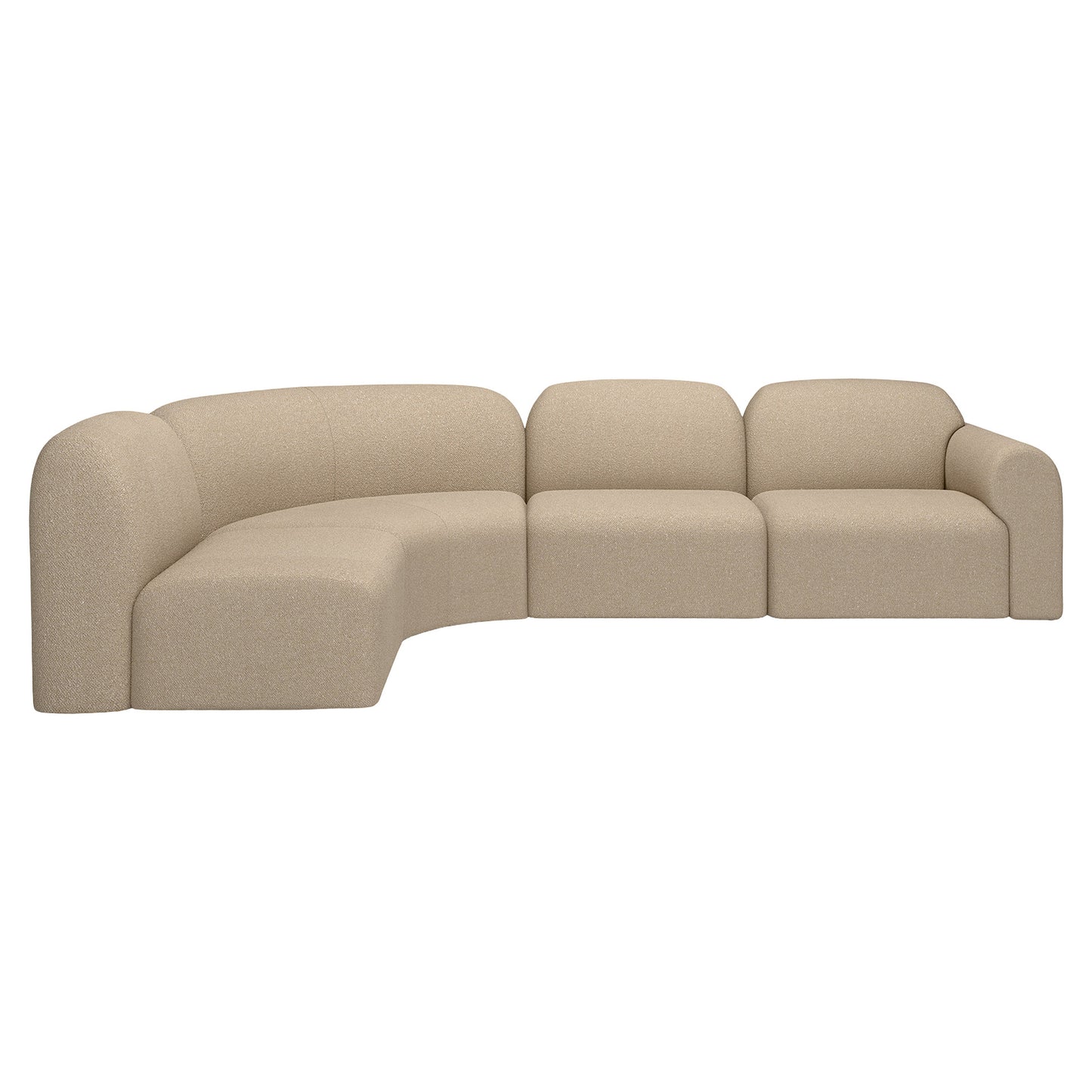 Bulky End Seater With Left Arm Modular Sofa - Almond