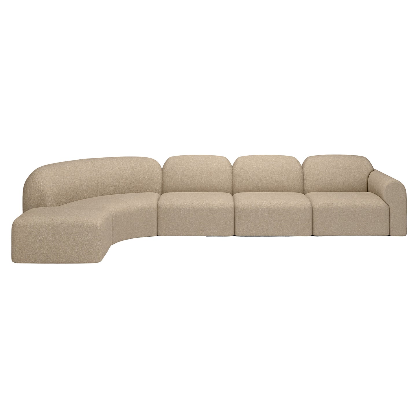 Bulky End Seater With Left Arm Modular Sofa - Almond