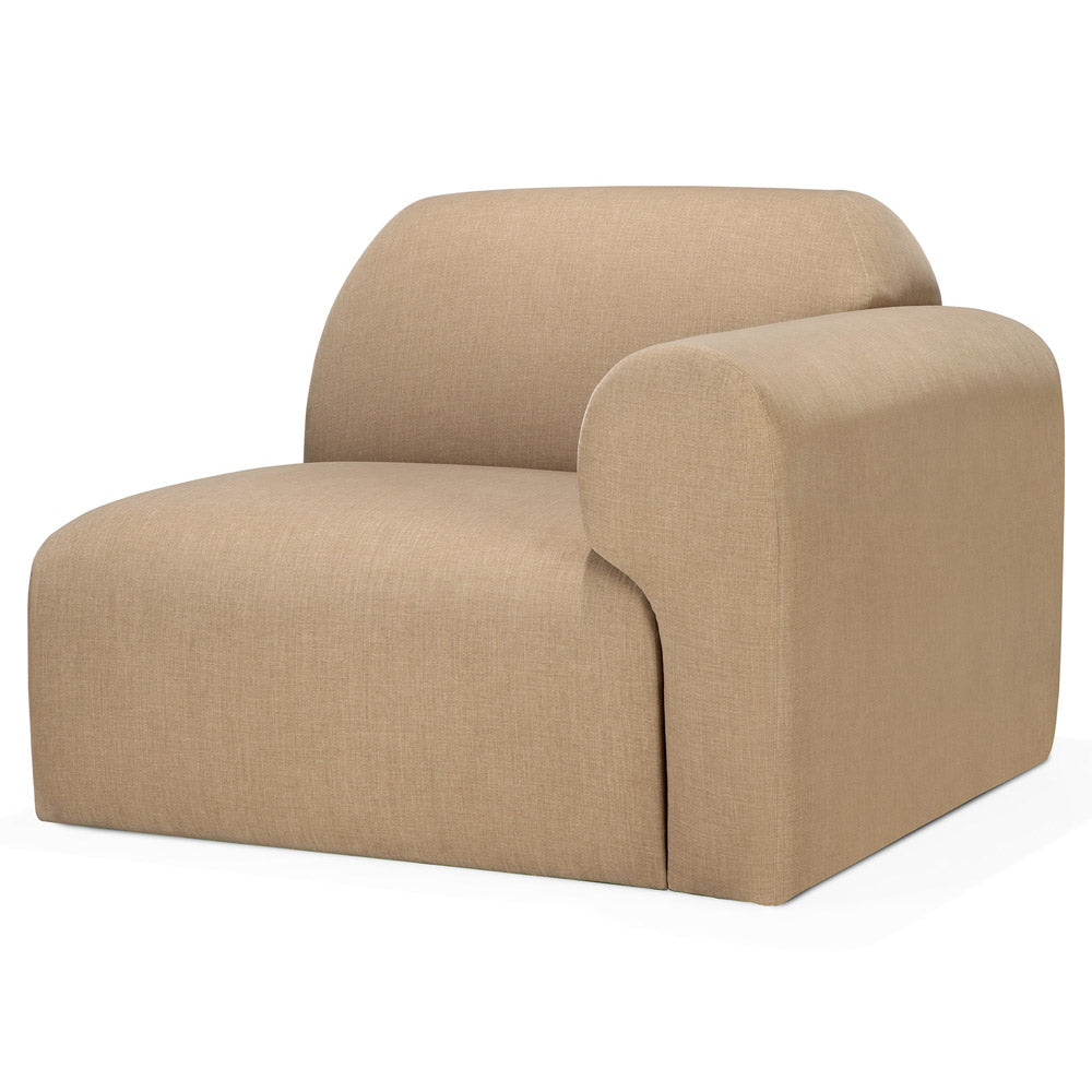 Bulky End Seater With Left Arm Modular Sofa - Light Sepia