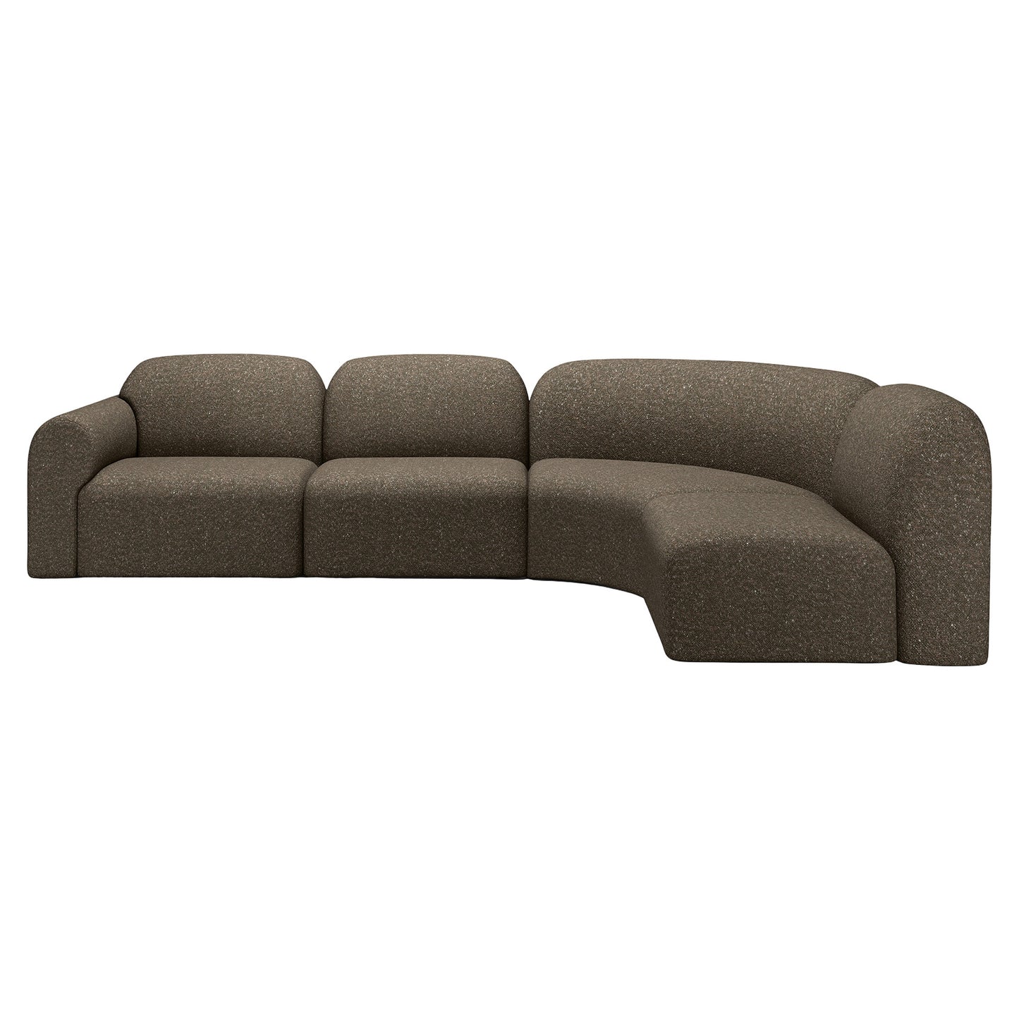 Bulky End Seater With Right Arm Modular Sofa - Cedar