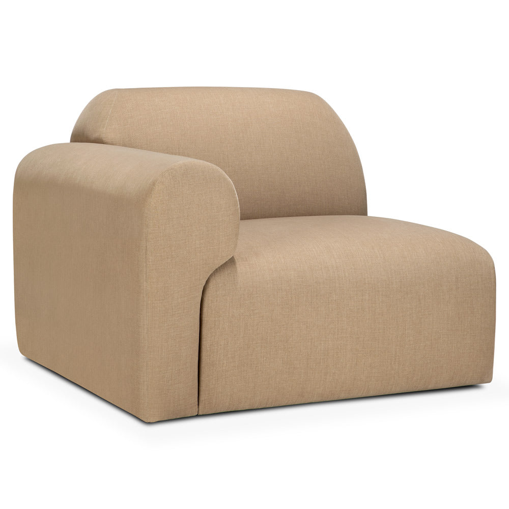 Bulky End Seater With Right Arm Modular Sofa - Light Sepia