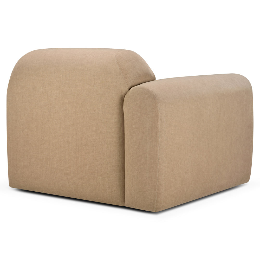 Bulky End Seater With Right Arm Modular Sofa - Light Sepia