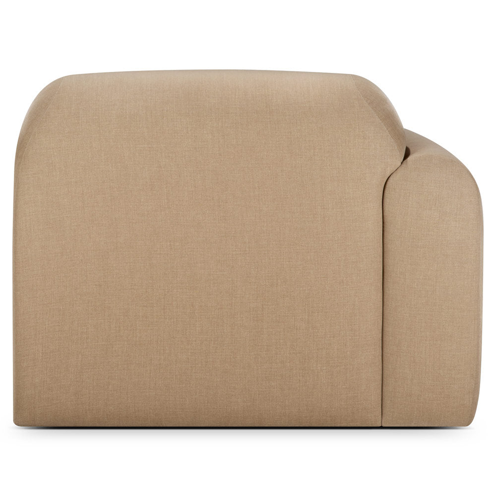Bulky End Seater With Right Arm Modular Sofa - Light Sepia