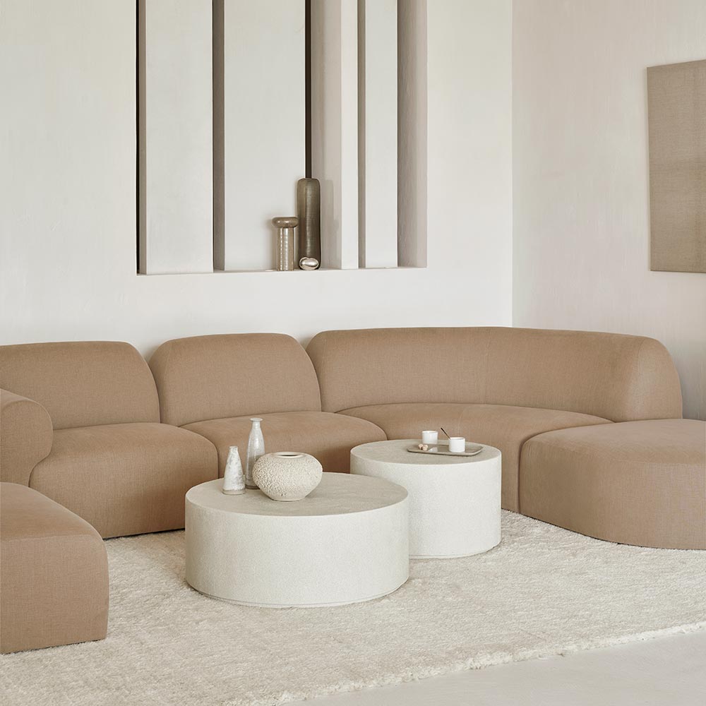 Bulky End Seater With Right Arm Modular Sofa - Light Sepia