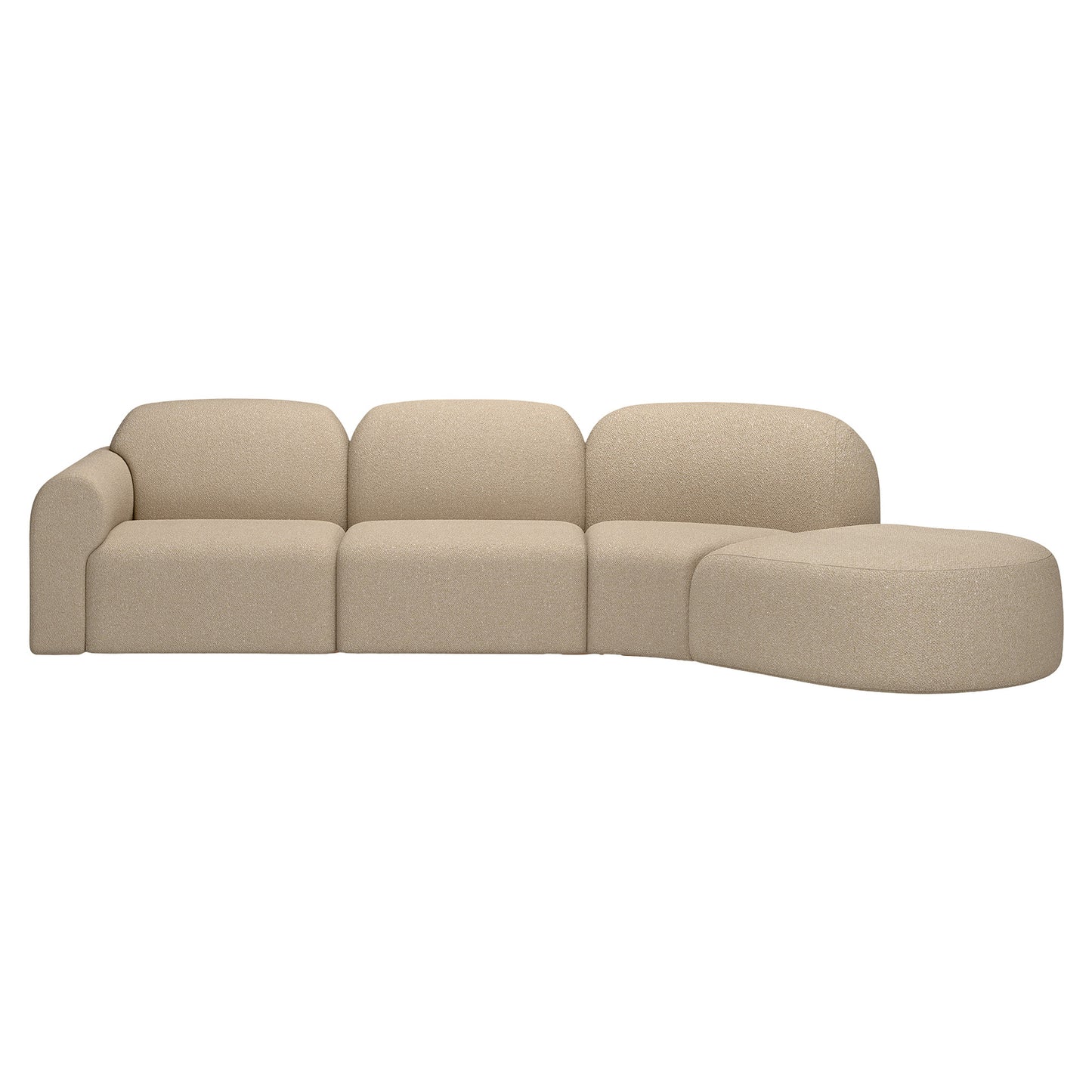 Bulky Semi-Circle Footstool - Almond